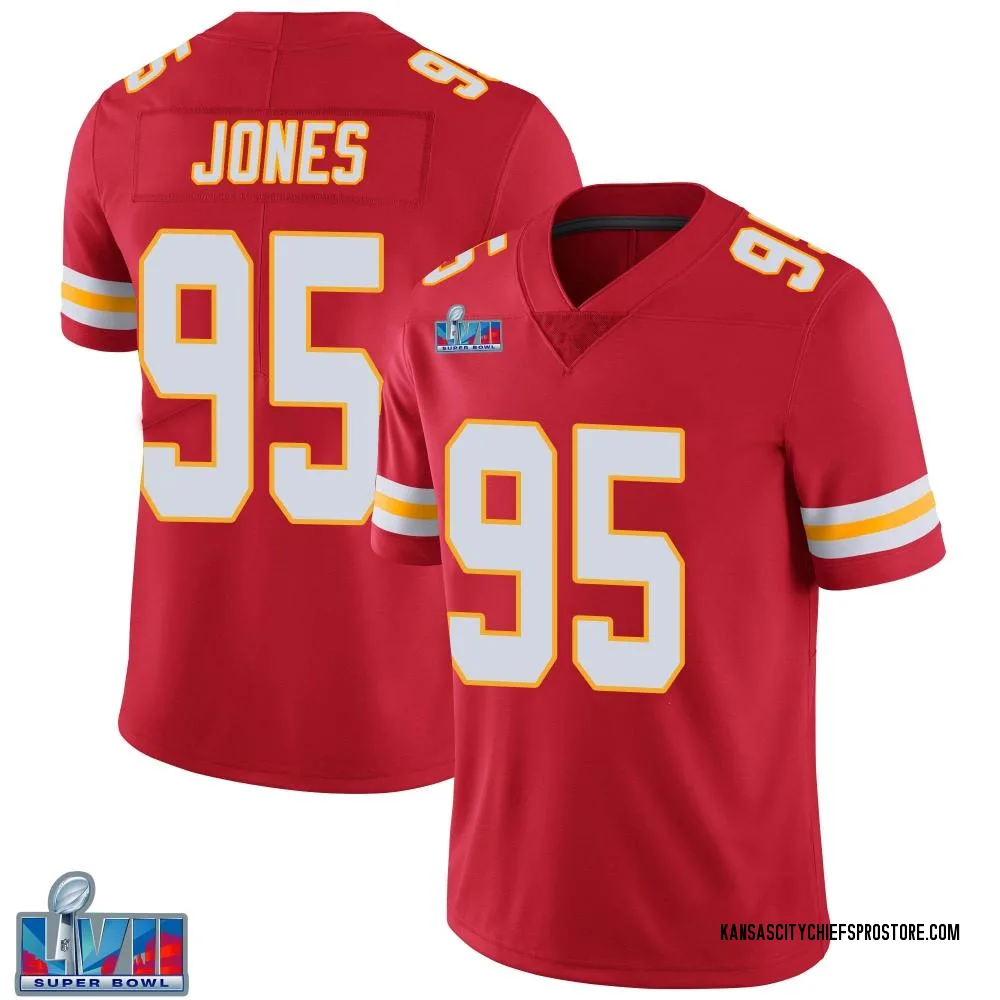 Adult Limited Chris Jones Kansas City Chiefs Red Team Color Vapor Untouchable Super Bowl LVII Patch Jersey