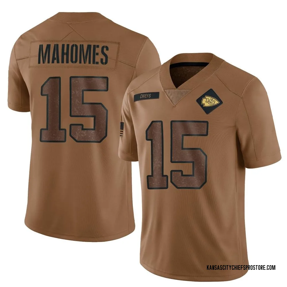 Adult Limited Patrick Mahomes Kansas City Chiefs Brown 2023 Salute To Service Jersey