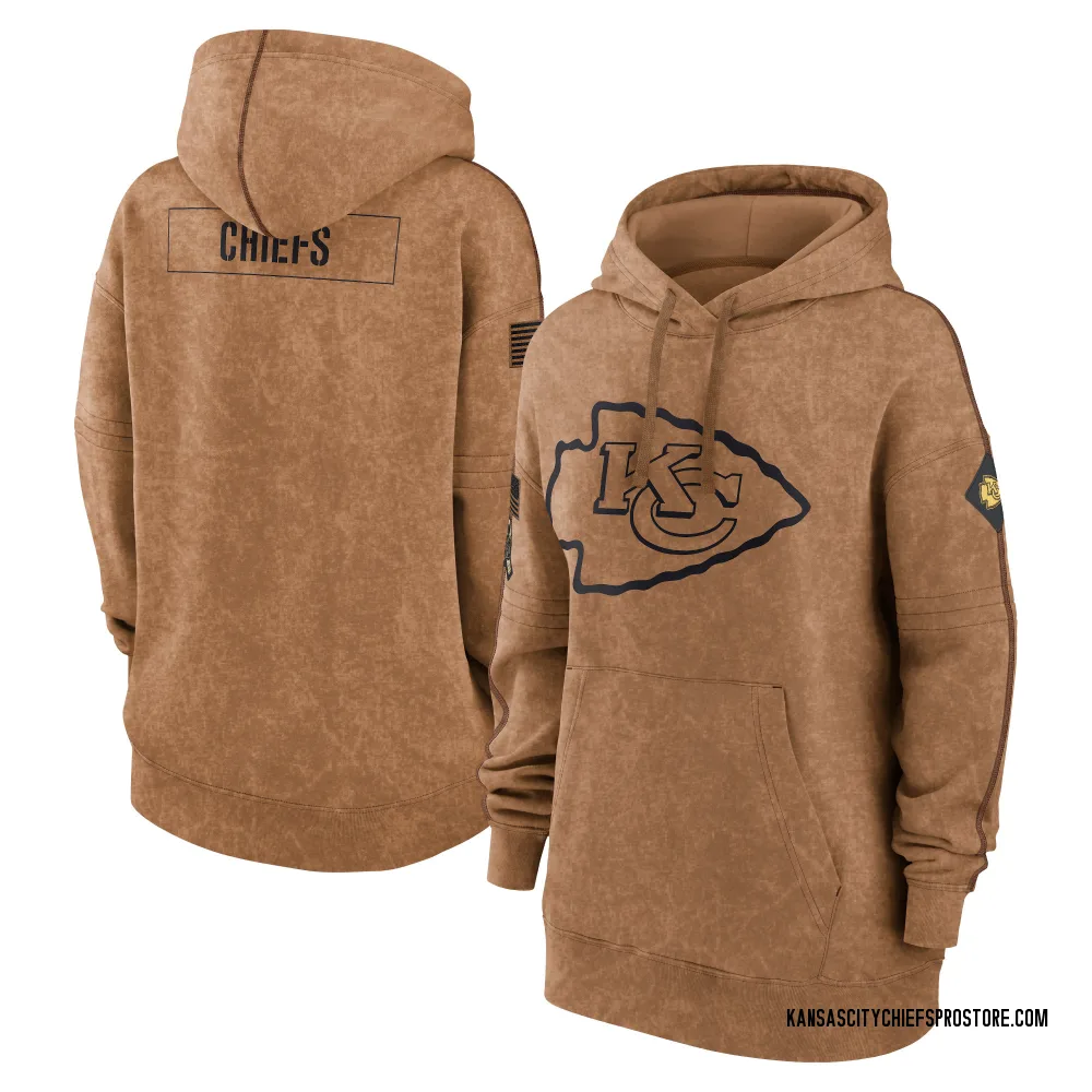 Women's Kansas City Chiefs Brown 2023 Salute to Service Pullover Hoodie