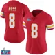 Women's Limited Justyn Ross Kansas City Chiefs Red Team Color Vapor Untouchable Super Bowl LVII Patch Jersey
