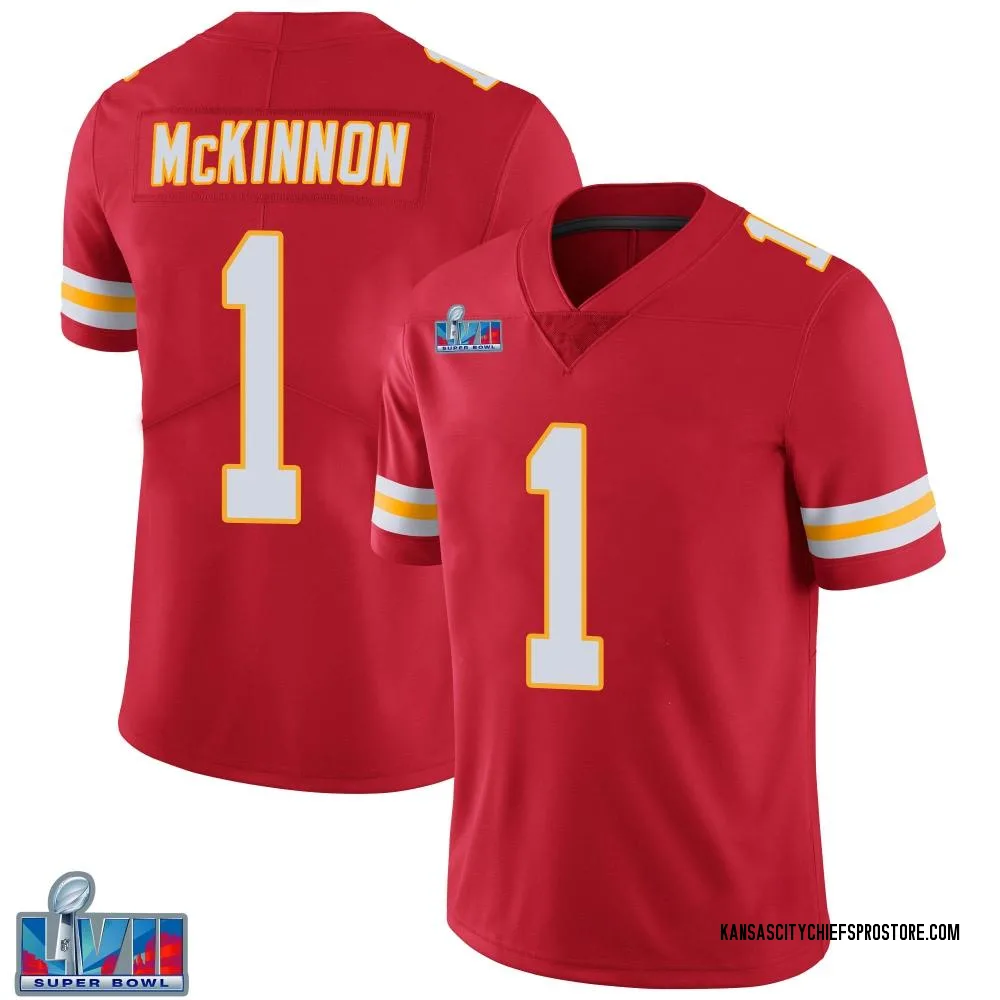 Youth Limited Jerick McKinnon Kansas City Chiefs Red Team Color Vapor Untouchable Super Bowl LVII Patch Jersey